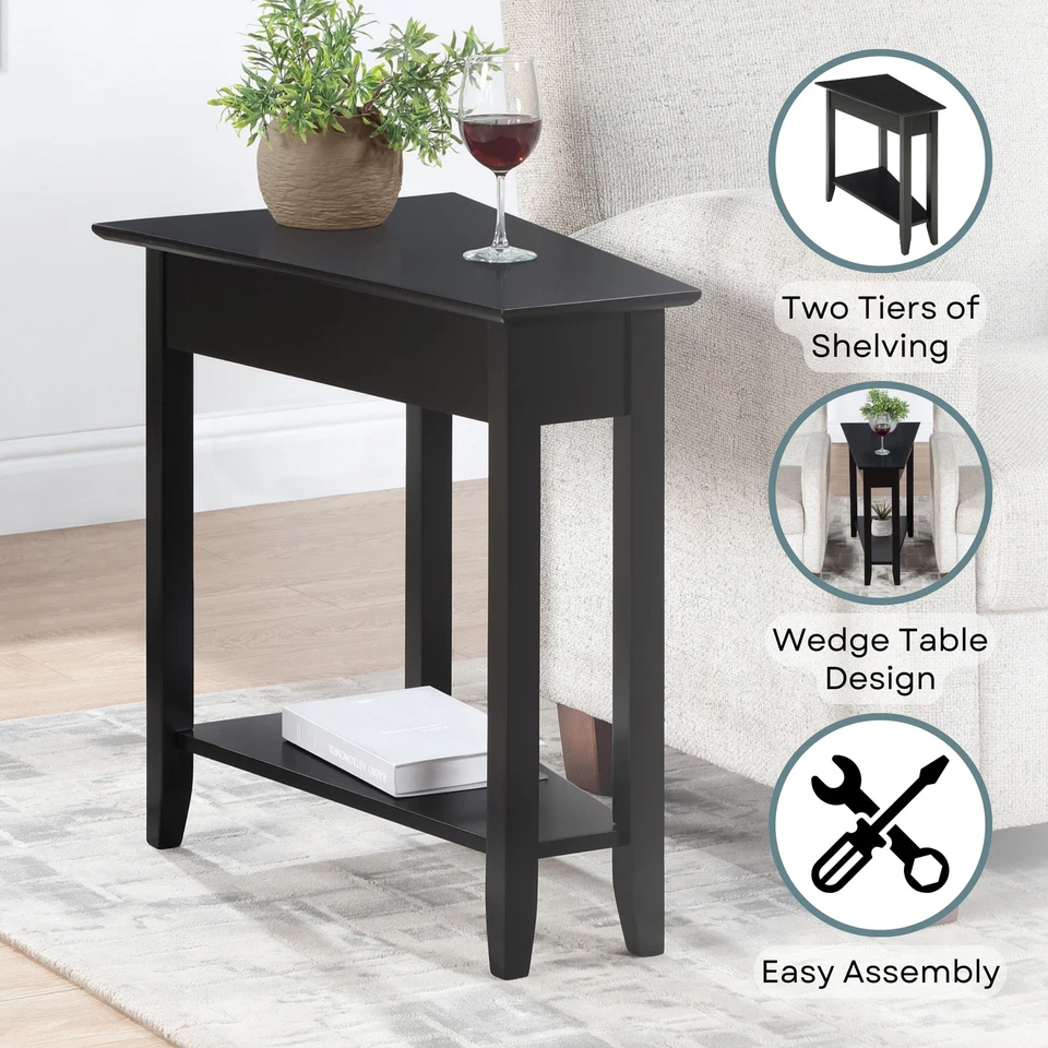 Convenience Concepts End Table Coffee Accent Table Rectangle in Wood - Black - Image 3 of 4