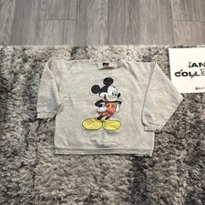 Vintage 90  s Unisex Size XL Gray Mickey Mouse Disney Gray Pullover Crewneck READ