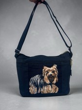 Borsa Dixie Bags Yorkie Arazzo Tela Nera Tracolla Borsa Regolabile