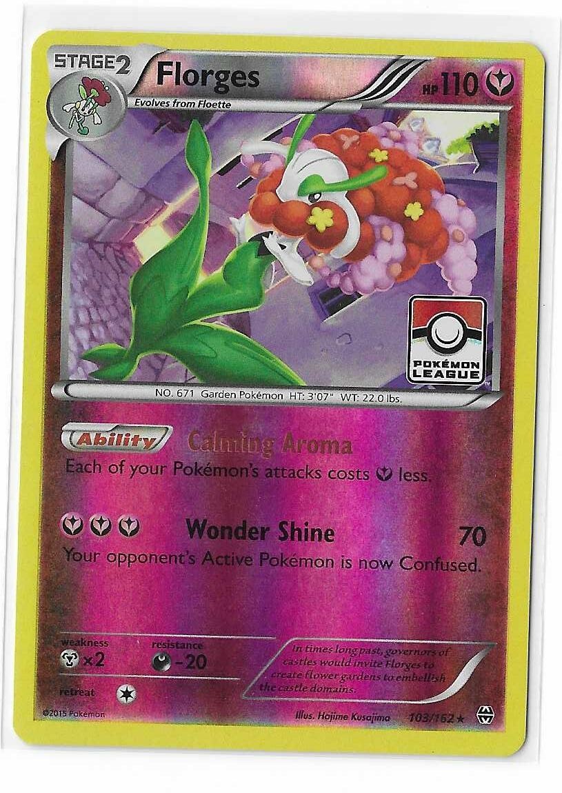 Florges 103/162 League Stamped Promo Reverse Holo Breakthrough Pokémon TCG NM