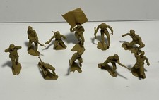 Vintage 1963 Marx Plastic Japanese Toy Soldiers WWII Army Men 10 Figure Mold Lot