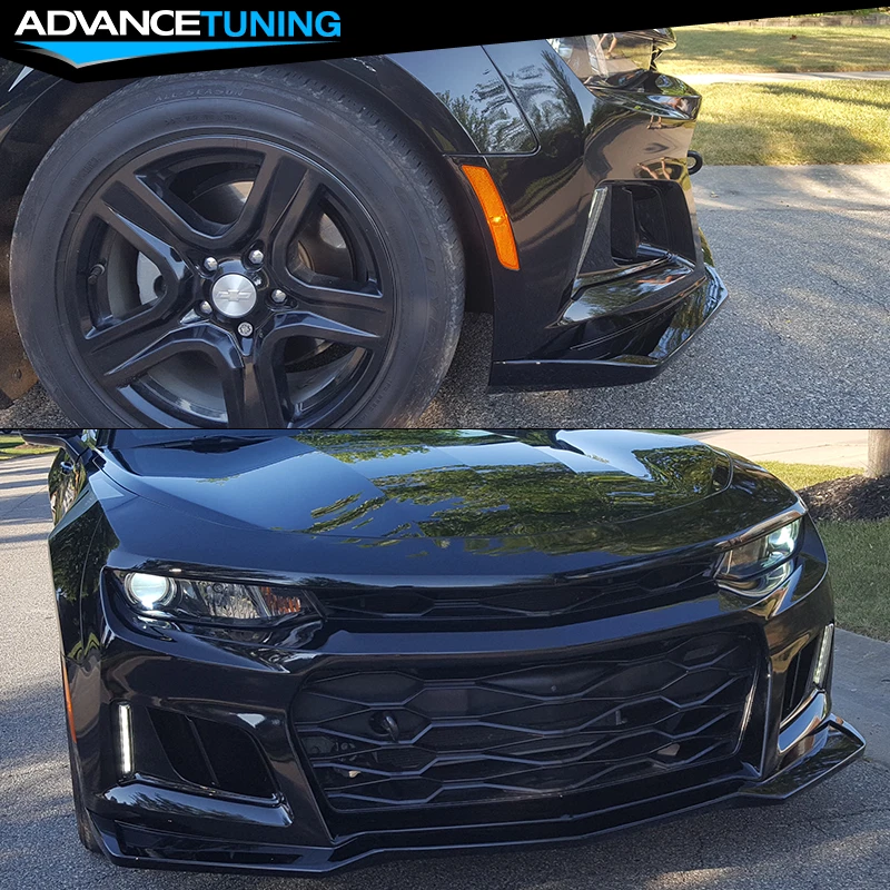 Fits 16-18 Chevy Camaro ZL1 Style Unpainted Front Bumper Cover Conversion w/ Lip - Image 4 of 4