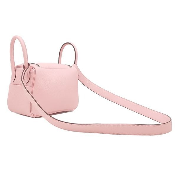 HERMES Lindy 2 Mini Shoulder Bag, Taurillon Clemence Leather, Rose Sakura K image 2