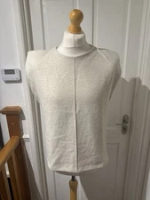 H&M Women’s Sleeveless Padded Shoulder Knit Top Beige Size S BNWT Winter Basic