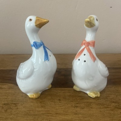 Vintage Otagiri Keramik Gänse Salz und Pfefferstreuer Japanisch