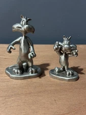 Vtg Warner Bros Rawcliffe Looney Tunes Sylvester Jr & Sylvester Pewter Figurines