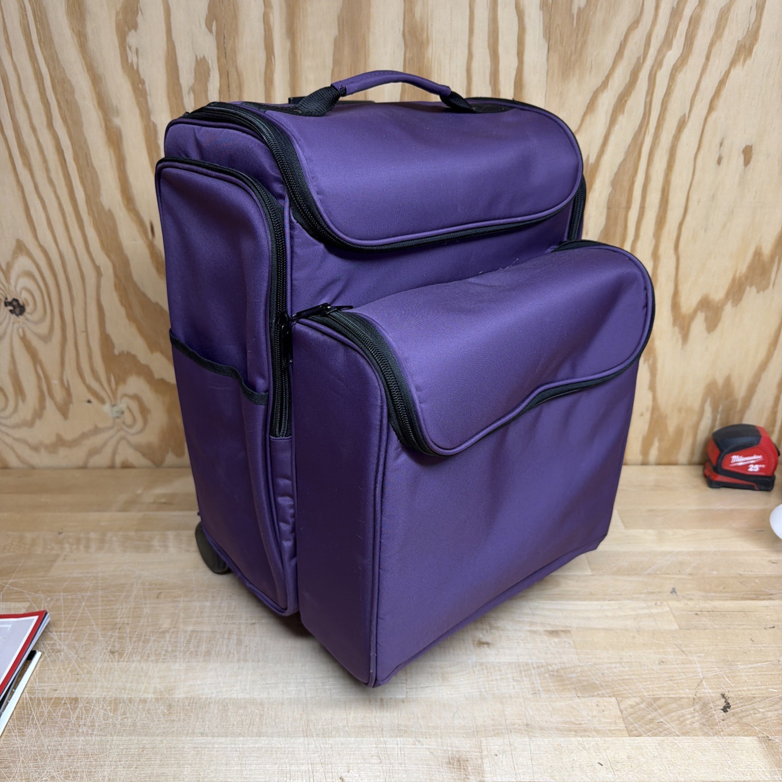Purple Suitcase On Wheels 18&rdquo; By 14&rdquo;