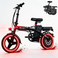 Folding Electric Bike 500W 48V 6Ah 14in 20MPH Ebike for Adults