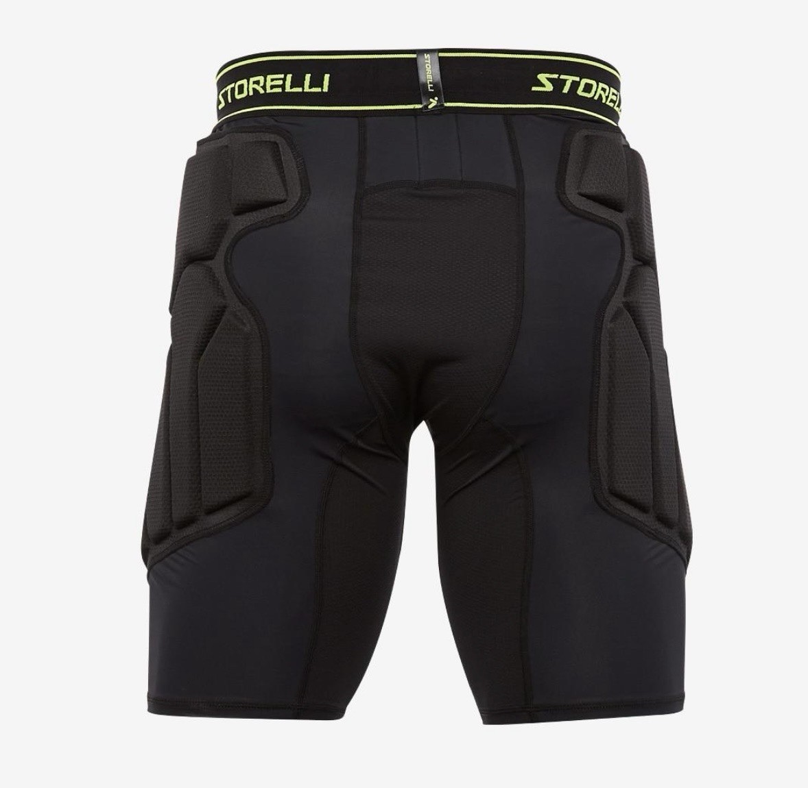 Storelli BodyShield GK Goalkeeper Shorts Size S Black /Fluorescent Green New View 2