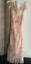 Philosophy Di Alberta Ferretti Floral Print Knee-Length Pink Silk Dress Sz 6