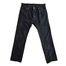 Levis 501 Mens Jeans W36 L32 Black Button Fly Straight Leg Classic Denimcore EUC