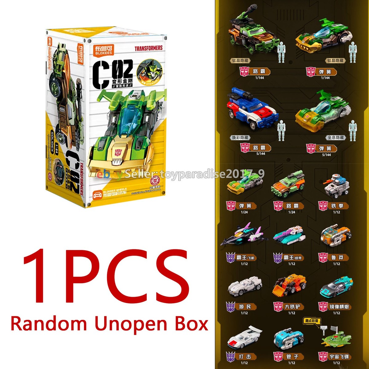 Transformers 1/64 Car Model Kit Blokees Wheels C02 Blind Box Model