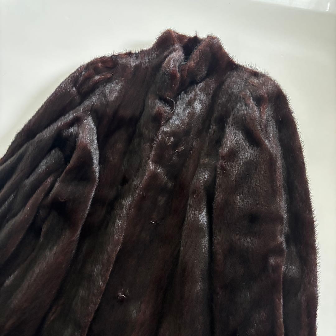 HARAJAKU Mother Mink Fur Coat  XL Dark Brown Unisex JAPAN image 3