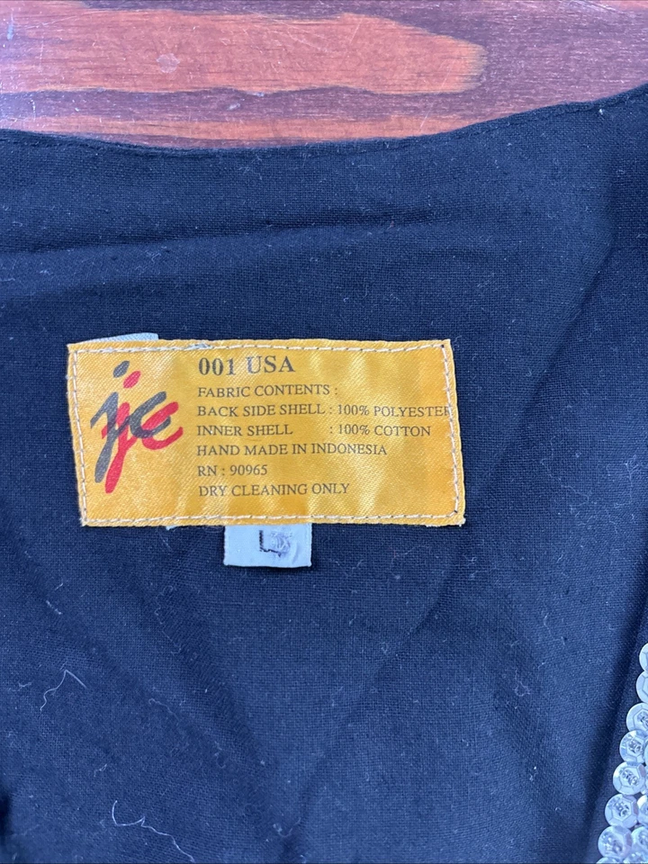 JC 品牌复古 20 世纪 80 年代 90 年代红色蓝色星星亮片男式正式背心,尺寸 L — 第 2/3 张图片