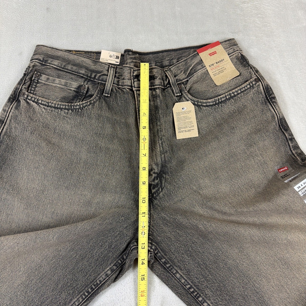 Levi's 578 Baggy Denim Jeans Men's Size 36x30 Gray Cotton Y2K | eBay