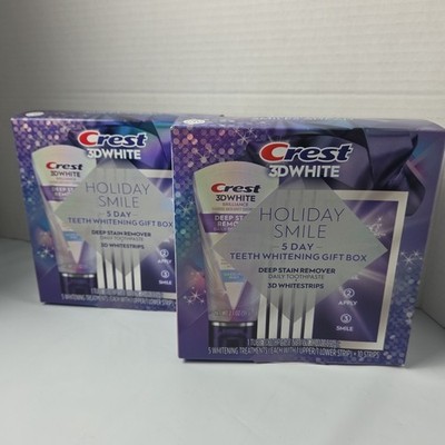 Crest 3D White Brilliance holiday smile teeth whitening gift box Toothpaste Mint