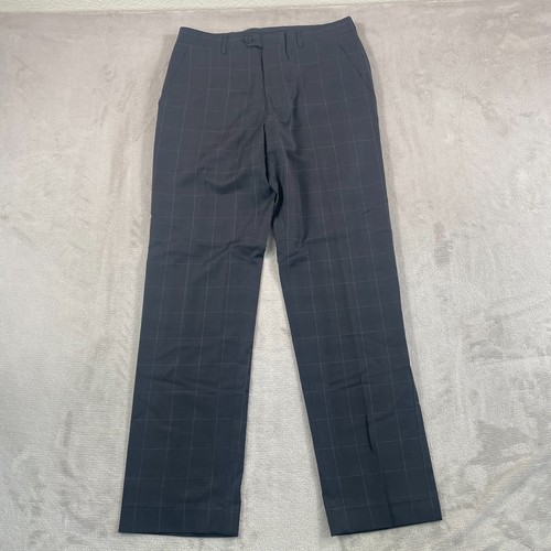 Paul Smith London Trouser Pants Men 32x33 Black WindowPane 100% Wool Italy Made