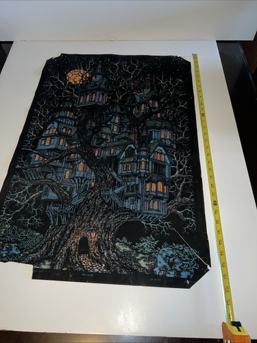 1970's Very Rare Tree House Blacklight poster, Wester Grapgics, Vgt. Org. Worn - Picture 21 of 23