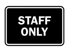 Classic Framed Staff Only Sign Black Medium Wall Or Door Signage Decor Pot