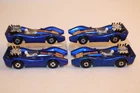 Four (4) Vintage 1971 Matchbox Lesney Superfast Blue Shark Race Cars #61