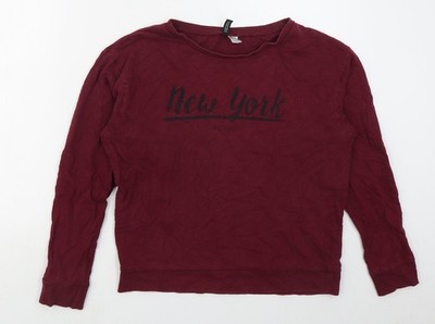 H&M Damen Pullover Sweatshirt rot Baumwolle Größe M Pulli - New York