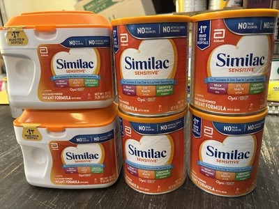 Lot Of 2 Tubs 20 Oz And 4 Cans 12.5 Similac Sensitive 12oz Powder Infant Formula