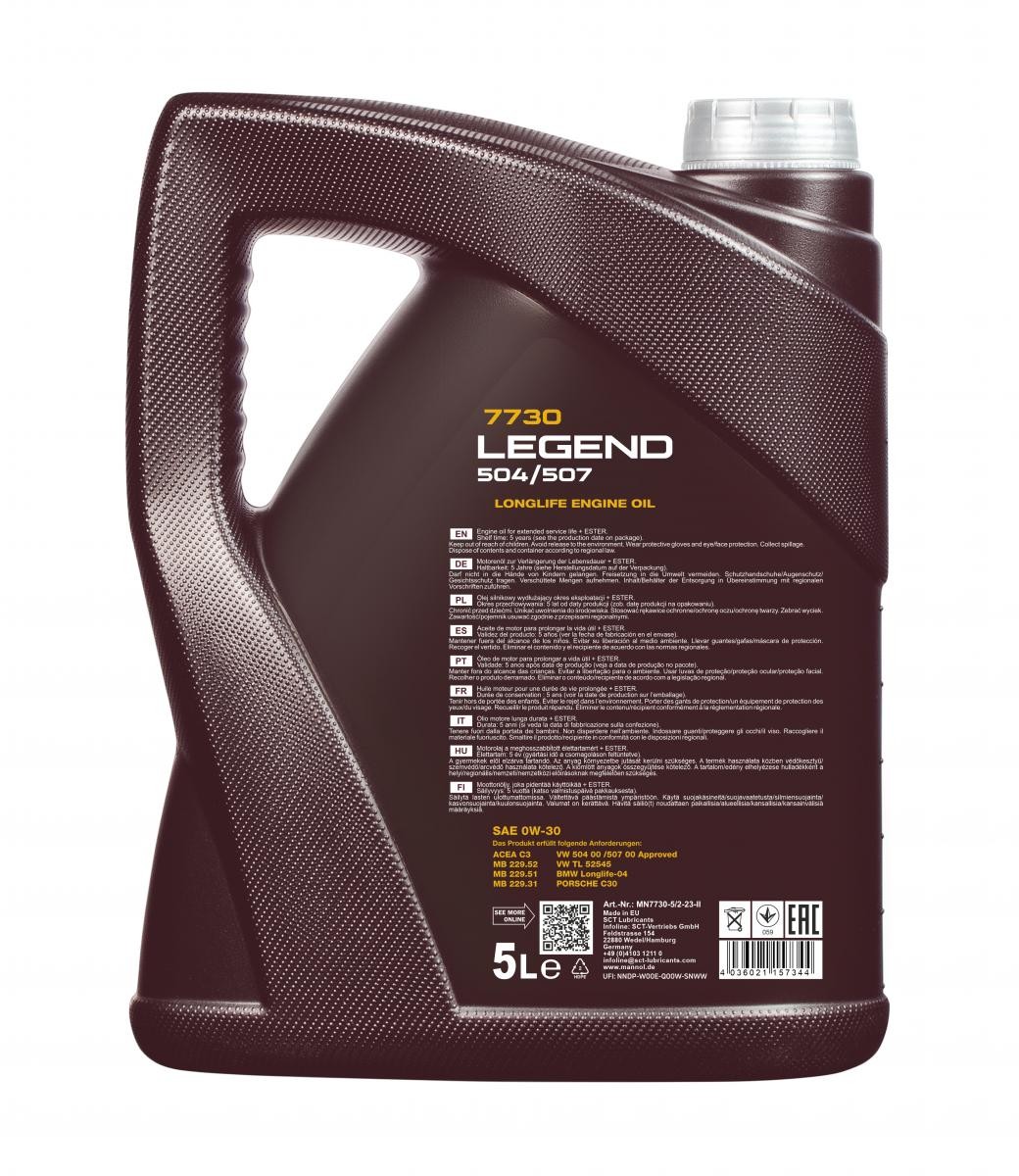 SCT - MANNOL - Mannol Olio Motore Legend 504/507 0w-30 - 5 Lt. - Miniatura 2