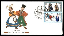 Mayfairstamps Belgium FDC 1981 Europa Puppets Couple Costume First Day Cover aaw