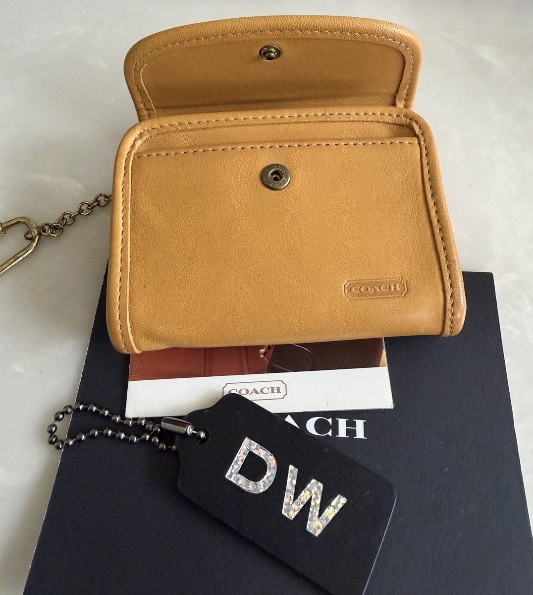 COACH VINTAGE YELLOW LEATHER MULTIFUNCTION WALLET 7219 | eBay
