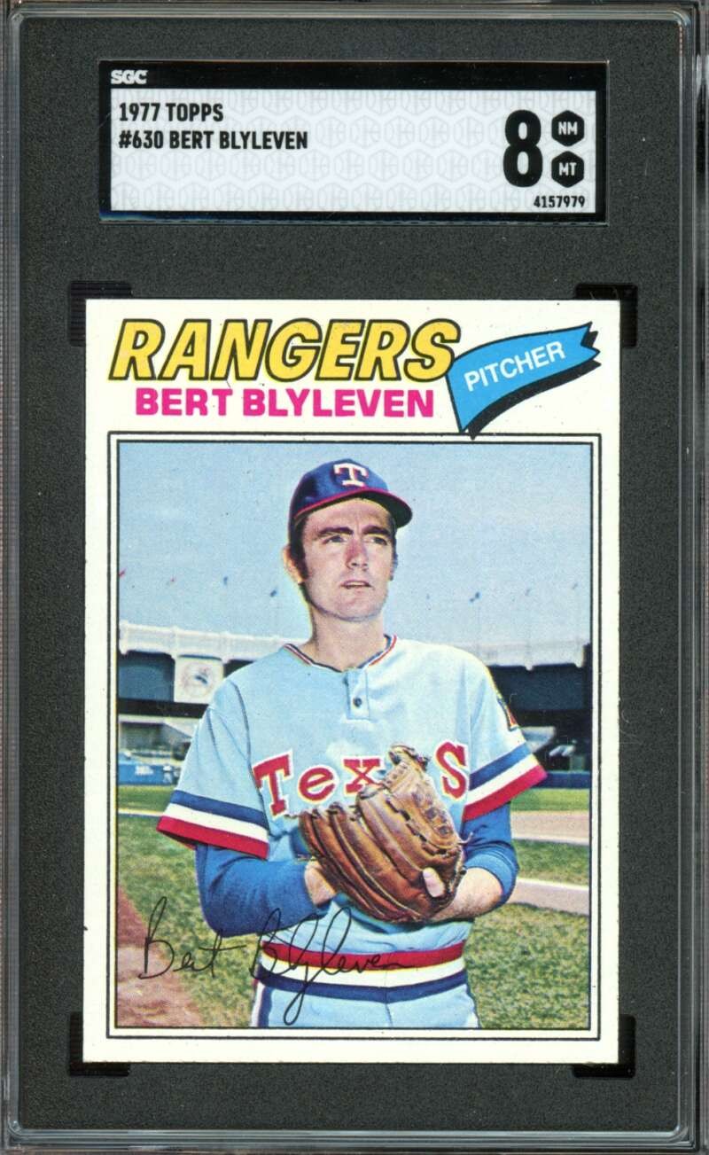 1977 Topps #630 Bert Blyleven Rangers HOF SGC 8 NM-MT