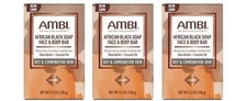AMBI FACE  BODY BAR AFRICAN BLACK SOAP 5.3 OZ OILY SKIN - 3 Pack