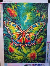 30x40cm Completed Diamond art Bright and Colorful Butterfly