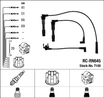 IGNITION CABLE KIT 7108 FOR RENAULT CLIO LUTECIA 19/�/Cabriolet/Mk/II/Chamade - Image 2 of 4