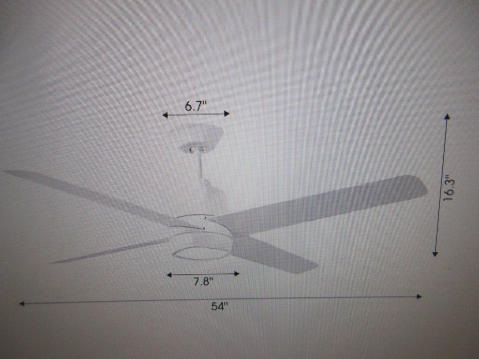 IHOMEadore 54 in Indoor Integrated LED Modern Satin White Reversible Ceiling Fan - Image 3 of 4