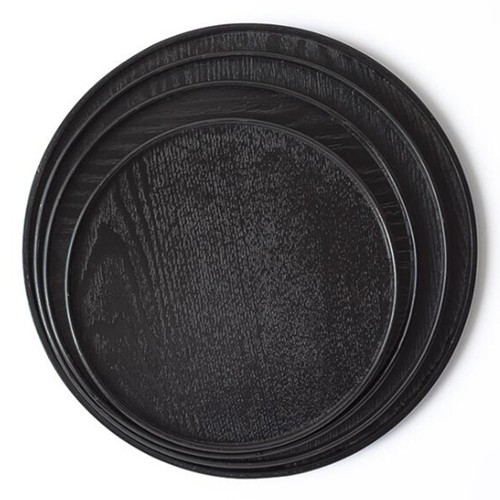 Wood Serving Tray Round Food Plate Kitchen Accessories Tea Tray Hotel - Picture 8 of 16