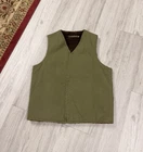 Vintage Mens Green WW2 Alpaca Lined Full Zip Military Vest Talon Zipper 40s