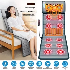 Electric Full Body Heated Massage Mat Neck Back Heating Pad Chair Pad Massage US