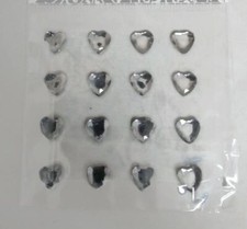 Clear Heart Gemstone Stickers - 16 Pieces