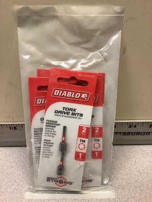QTY 10 Bits! ~ Diablo DT101P2 Screwdriver Insert Bit #10 Torx Drive 1  length