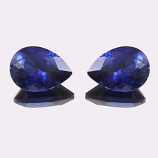 AAA Natural Flawless Ceylon Blue Sapphire Loose Pear Gemstone Cut Pair 7x5 MM