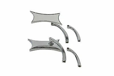 Oblique Mirror Set Billet Chrome for Harley Davidson by V-Twin