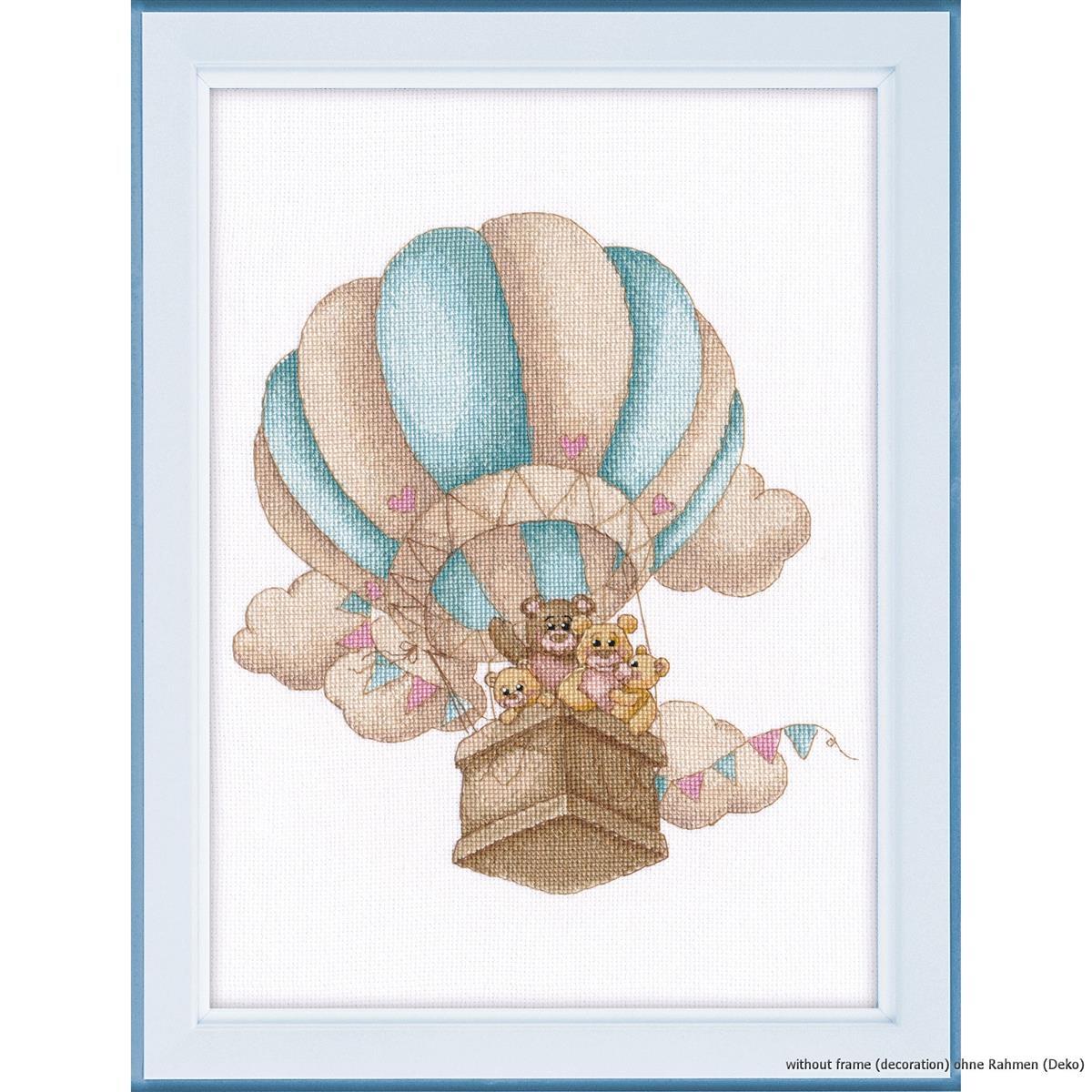 Oven counted cross stitch kit ""Ballooning "", 24x22cm, DIY