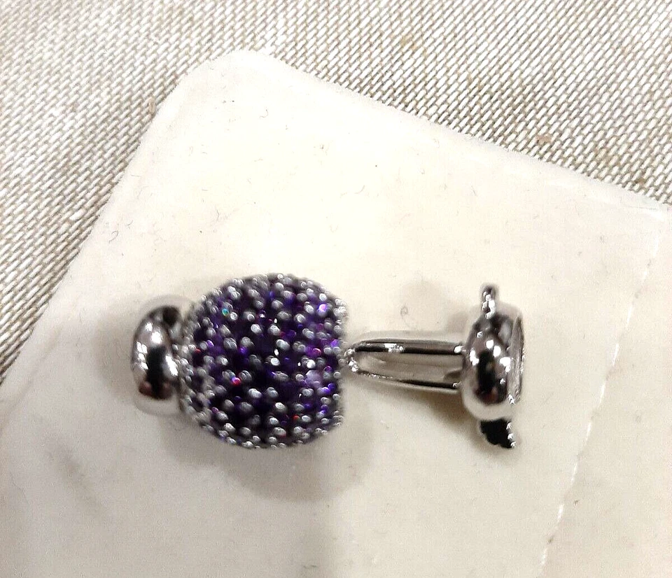 Chiusura (Susta) in Argento 925 zirconi Viola per collana perle o Pietre Dure - Immagine 2 di 2