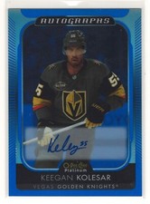 2021-22 O-Pee-Chee Platinum Keegan Kolesar Blue Rainbow Auto BA-KK
