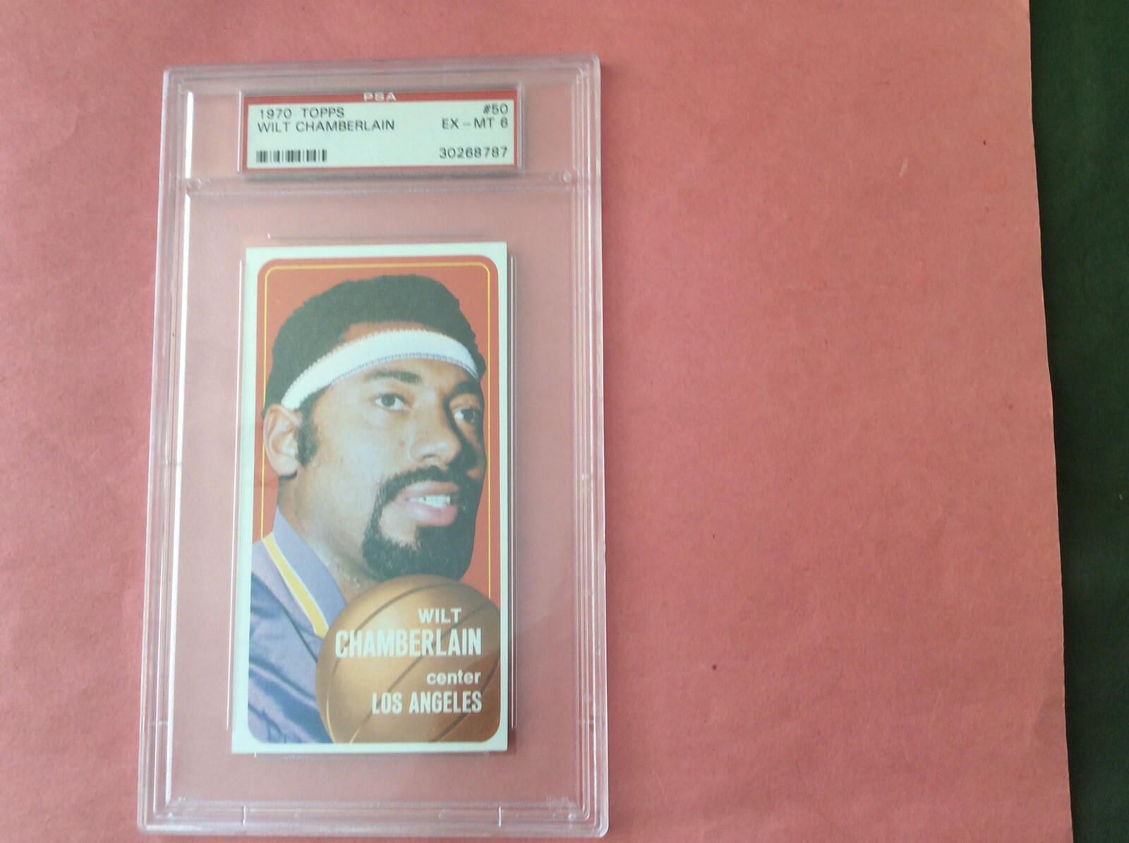 1970 Topps #50 Los Angeles Lakers Wilt Chamberlain PSA 6 EX-MT.
