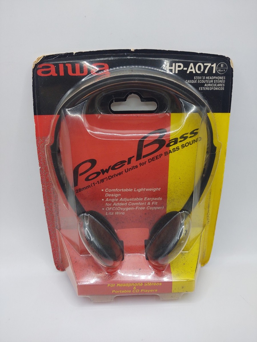 vintage Aiwa HP-A071 Power Bass Stereo Headphones Rare READ