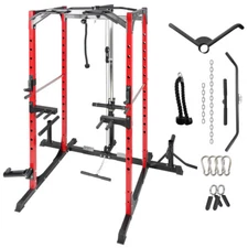 Power Cage, Multi-Function Power Rack with Adjustable Cable Crossover System