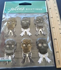 JOLEE'S SKULL EMBELLISHMENT SET~HALLOWEEN~SKELETON