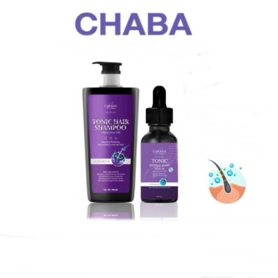 Chaba Hair Growth Tonic Shampoo 1 + Hair Tonic Serum 1 reduces hair loss thick
