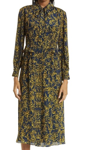 NEW JASON WU linen Midi Dress with pockets! Orange Multi Sz:MD NWT $425 |  eBay